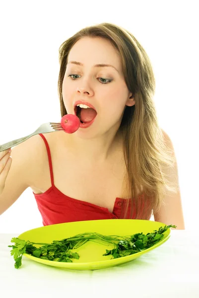 Junge Frau hält eine Diät — Stockfoto