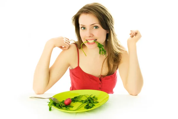Mulher bonita mantendo uma dieta — Fotografia de Stock