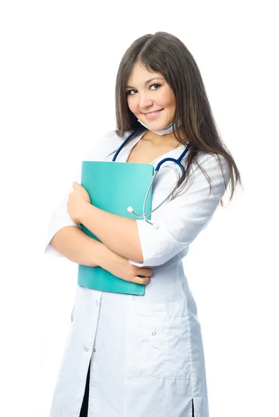 Giovane medico con una cartella — Foto Stock