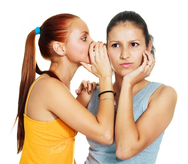 Two gossiping girls — Stock Photo, Image