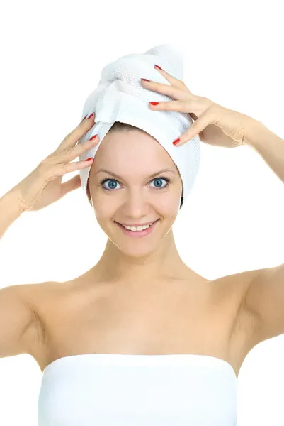 Girl wearing a towel — Stock Photo, Image