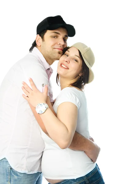 Glückliche schwangere Frau und ihr Mann — Stockfoto