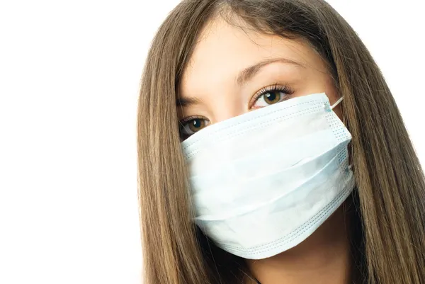 Hospital worker wearing protective mask — Stock Photo, Image