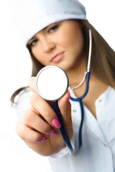 Cardioloog met een stethoscoop — Stok fotoğraf