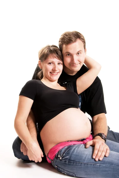 Mulher grávida e seu marido — Fotografia de Stock