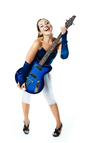Sexy girl with a guitar — Stock Photo, Image