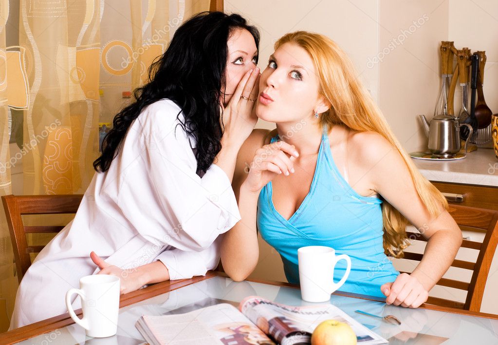 Gossiping women in the kitchen