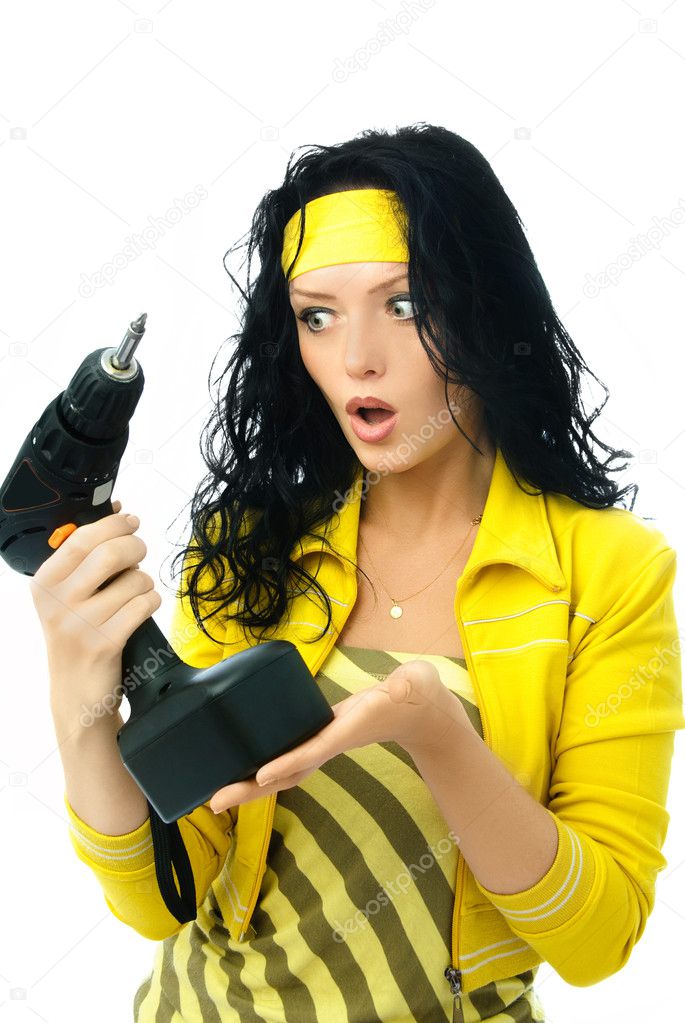 Woman with a drill