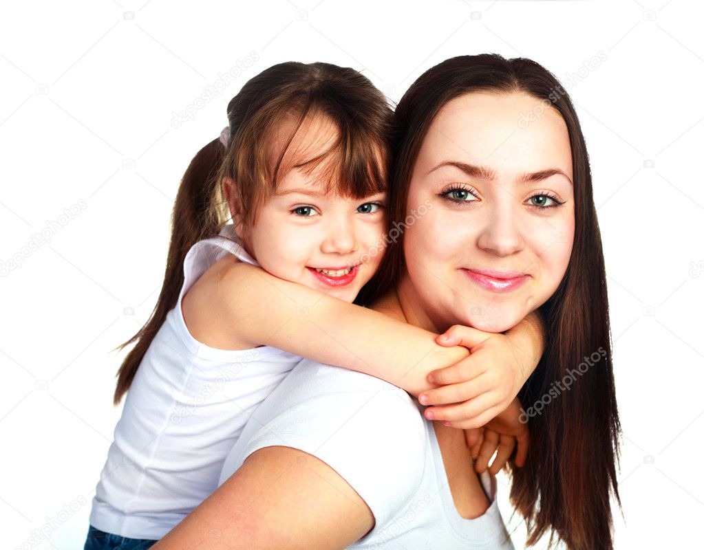 Happy mother and daughter