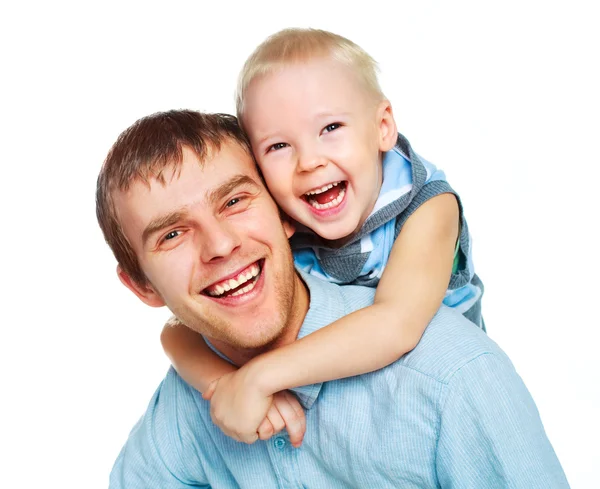 Отец со своим маленьким сыном — стоковое фото