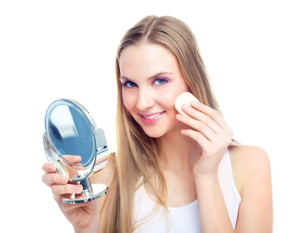 stock image Woman removing makeup