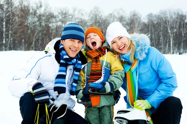 Family ice skating Royalty Free Stock Images