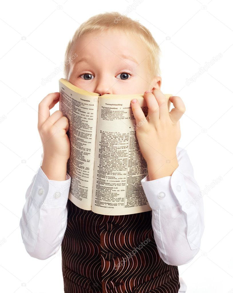 Boy with a dictionary