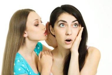 Two gossiping girls clipart