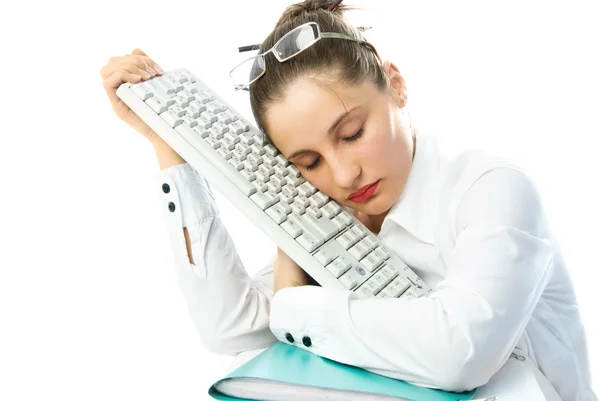 Спящая деловая женщина — стоковое фото