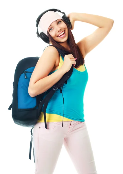 Bir sırt çantası ile kız — Stok fotoğraf