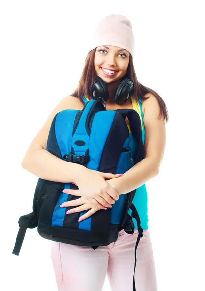 Chica con una mochila — Foto de Stock