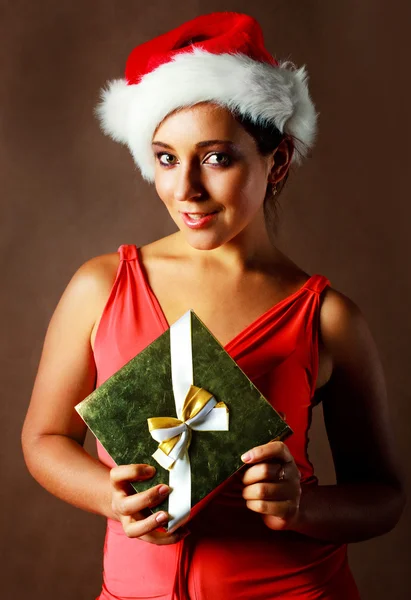 Girl with a present — Stock Photo, Image