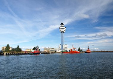 Port authority in Gdansk, Poland. clipart