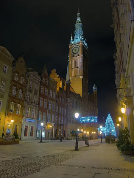 Gdansk Town Hall at night — Stock Photo, Image