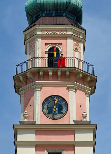Trompeter im Rathaus in Zamosc — Stockfoto