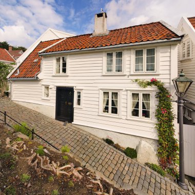 Old houses in Stavanger, Norway. clipart