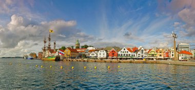 Wharf in Stavanger, Norway. clipart