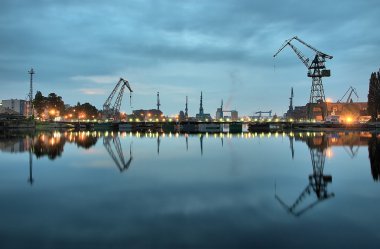 Gdansk shipyard at dawn