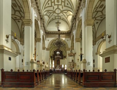 Interior the old Cathedral in Zamosc, Po clipart