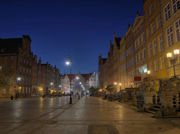 Длинная рыночная площадь в Гданьске, Польша — стоковое фото