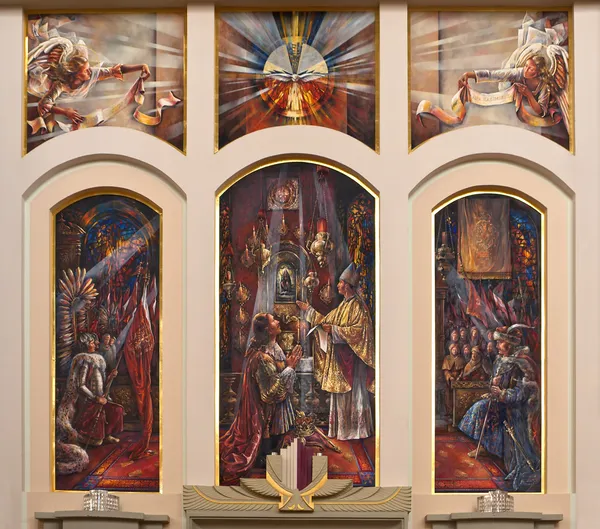 Religious painting in church interior — Stock Photo, Image
