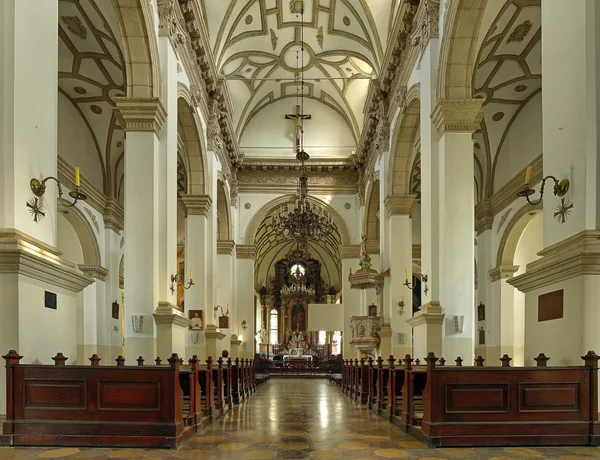 Interior da antiga Catedral em Zamosc, Po — Fotografia de Stock