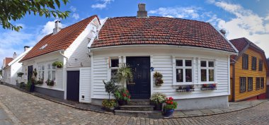 Old houses in Stavanger, Norway. clipart