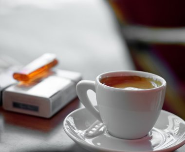 Coffee and cigarettes clipart