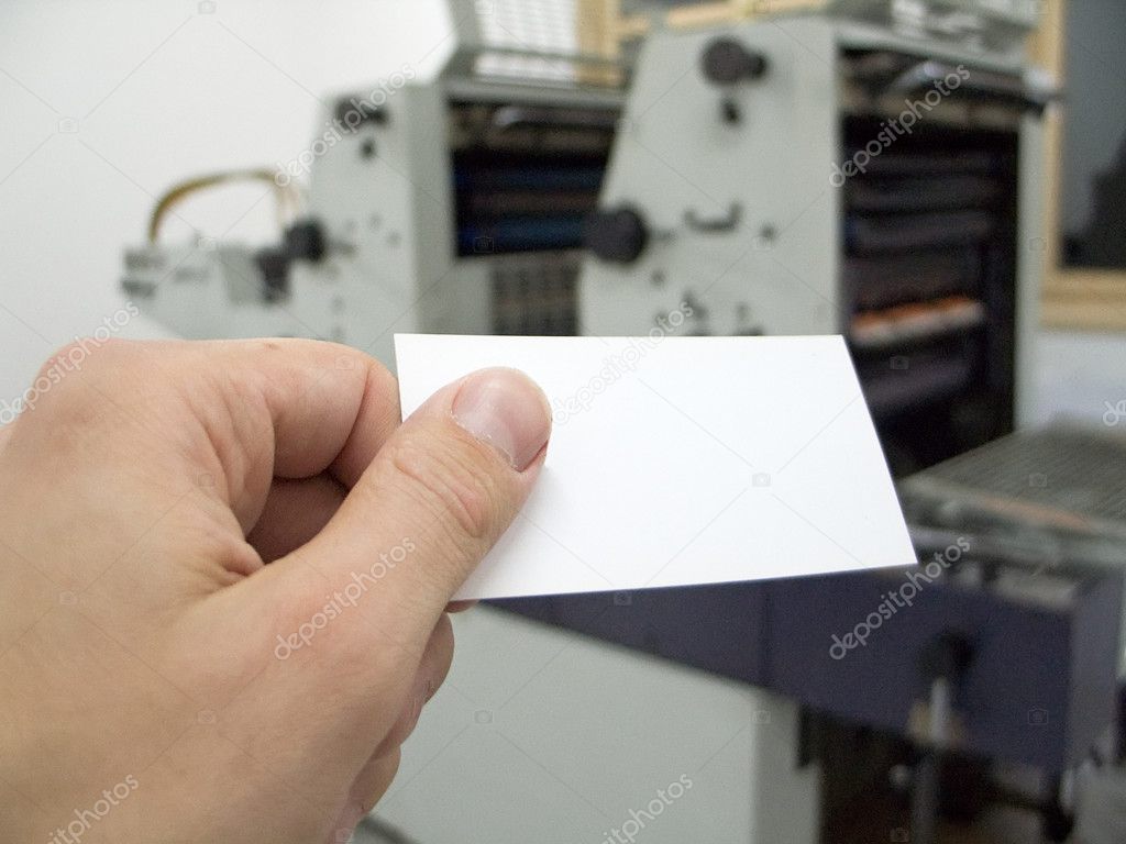 Hand holding blank card