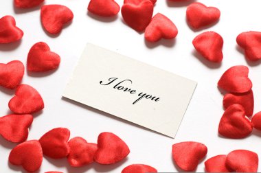 Love message and little hearts around clipart