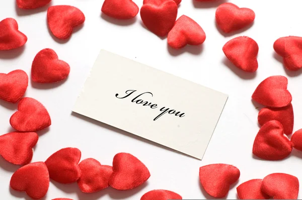 Love message and little hearts around — Stock Photo, Image