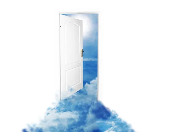 Двері в новий світ. Небесна версія — стокове фото