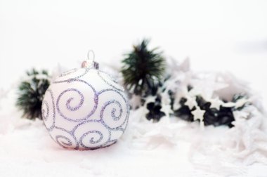 White christmas ball decoration clipart