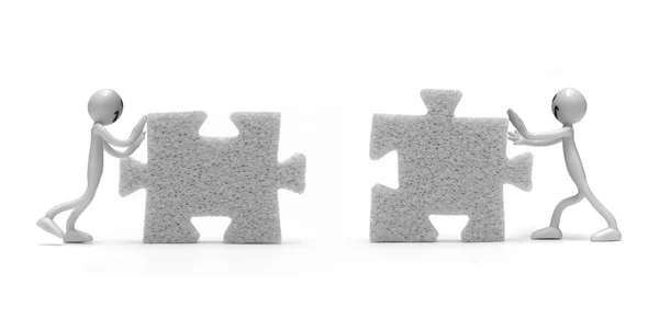Colocando duas peças juntas — Fotografia de Stock