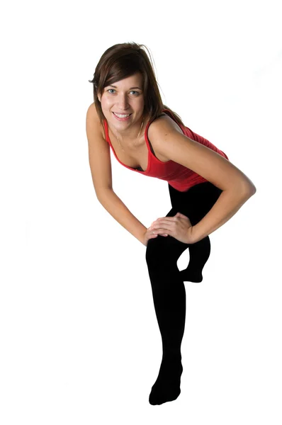 Giovane donna formazione fitness — Foto Stock