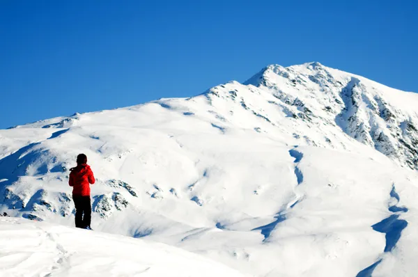 Winter bergbeklimmen — Stockfoto