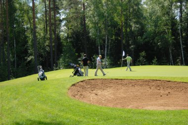 Group of Golfers at Country Club clipart