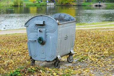 Trash container in the park