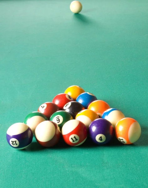 Billiard balls triangle — Stock Photo, Image