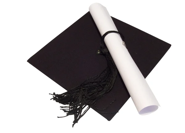 Şapkayı diploma — Stok fotoğraf