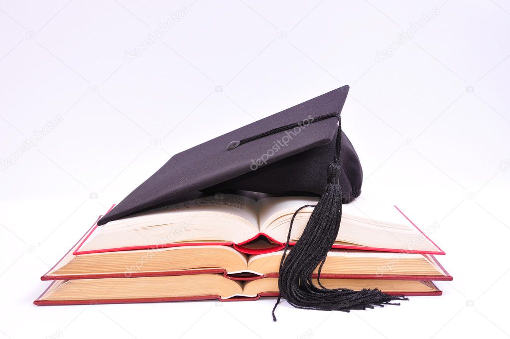 Student hat and books