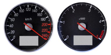 Speedometer and tachometer clipart