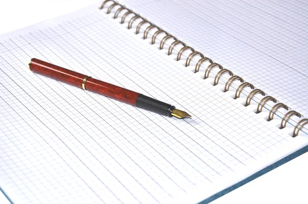 Nnotebook και στυλό — Φωτογραφία Αρχείου