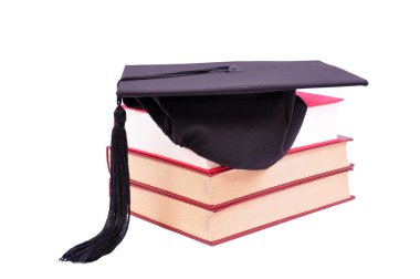 Student hat and books clipart